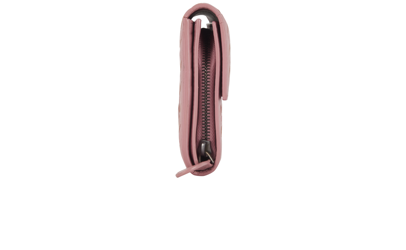 Bottega Veneta Intrecciato Continental Wallet, &pound;130, Accessories, Pink, Leather, Side view